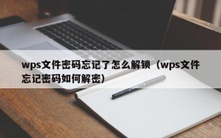 wps文件密碼忘記了怎么解鎖（wps文件忘記密碼如何解密）