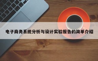 電子商務系統分析與設計實驗報告的簡單介紹