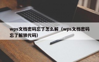 wps文檔密碼忘了怎么解（wps文檔密碼忘了解鎖代碼）