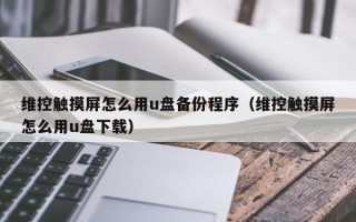 維控觸摸屏怎么用u盤備份程序（維控觸摸屏怎么用u盤下載）