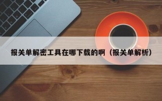 報關單解密工具在哪下載的啊（報關單解析）