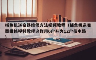 捕魚機逆變器維修方法視頻教程（捕魚機逆變器維修視頻教程這樣用6戶升為12戶帶電路）
