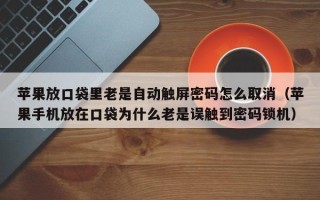 蘋果放口袋里老是自動(dòng)觸屏密碼怎么取消（蘋果手機(jī)放在口袋為什么老是誤觸到密碼鎖機(jī)）