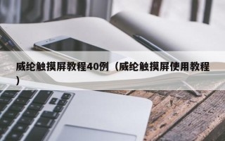威綸觸摸屏教程40例（威綸觸摸屏使用教程）