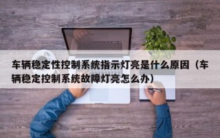 車(chē)輛穩(wěn)定性控制系統(tǒng)指示燈亮是什么原因（車(chē)輛穩(wěn)定控制系統(tǒng)故障燈亮怎么辦）
