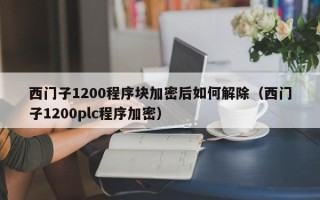 西門子1200程序塊加密后如何解除（西門子1200plc程序加密）