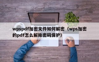 wpspdf加密文件如何解密（wps加密的pdf怎么解除密碼保護(hù)）